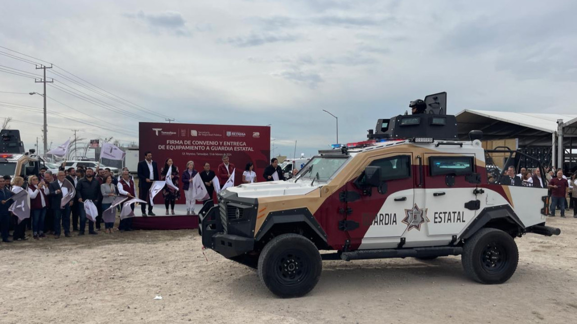 Refuerza seguridad en Reynosa con entrega de patrullas y elementos