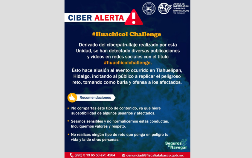 Emiten alerta por #HuachicolChallenge