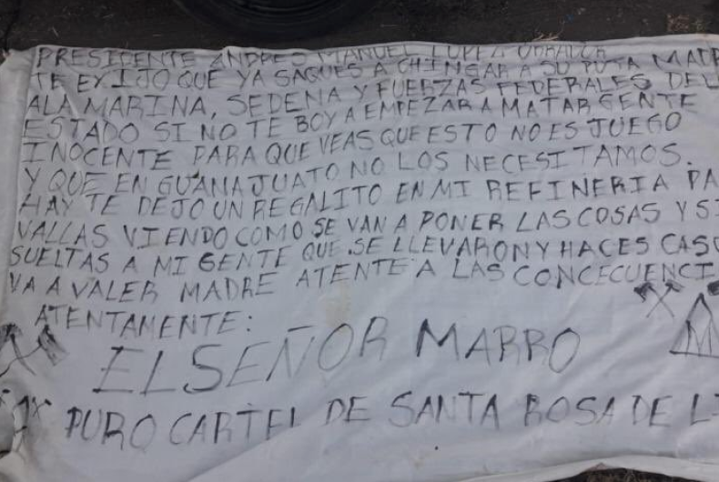 AMLO responde a narcomanta 