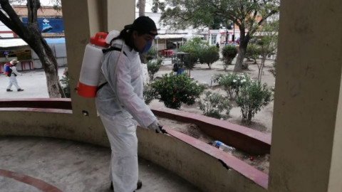 Arranca programa de sanitización de espacios público en Matamoros
