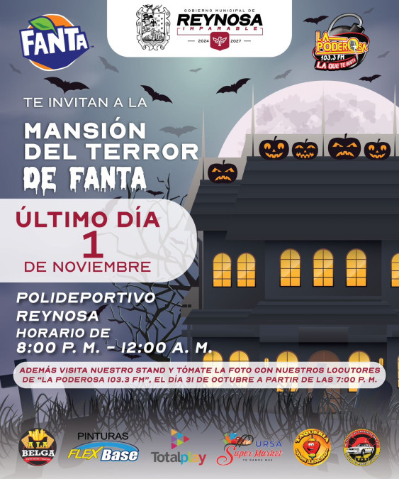 Disfruta hoy viernes la Mansión del Terror en el Polideportivo Reynosa