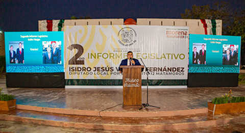 Rinde Isidro Vargas Segundo Informe Legislativo; se declara aliado del Gobernador AVA y del Alcalde Mario López