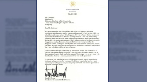 Trump cancela su reunión con Kim Jong-un