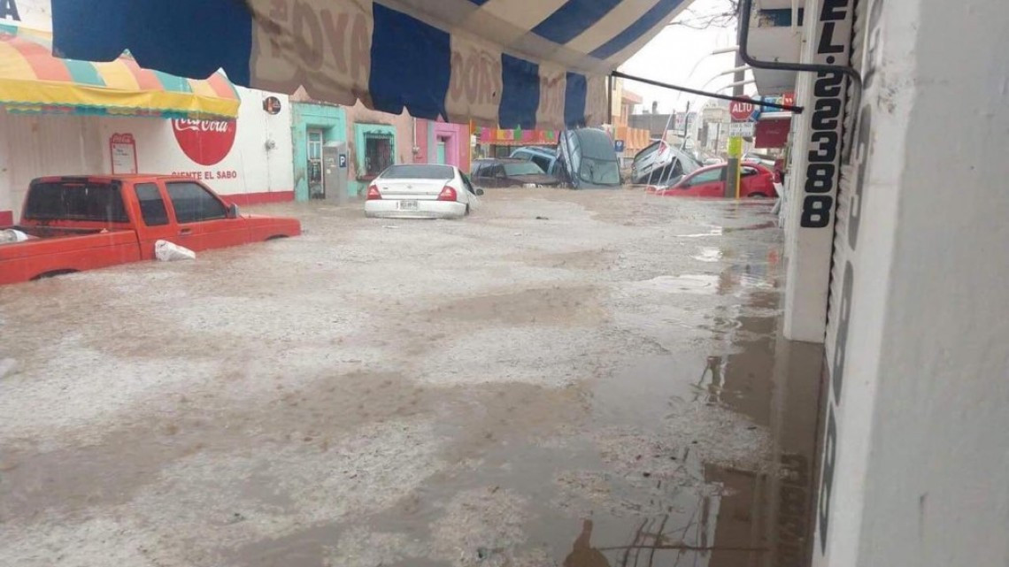 Matehuala es azotada por tromba, hay cuantiosos daños