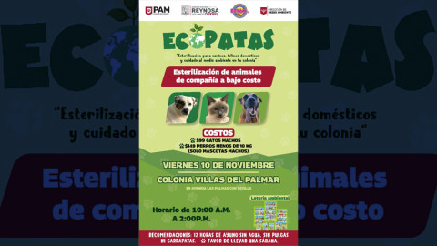 Gobierno de Reynosa lleva programa EcoPatas a Villas del Palmar