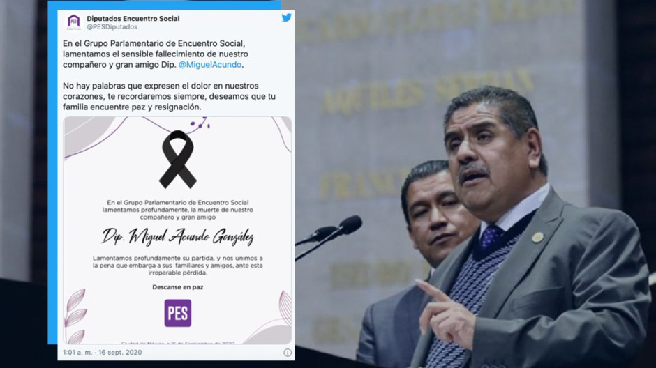Muere por Covid-19 Miguel Acundo González, diputado del PES
