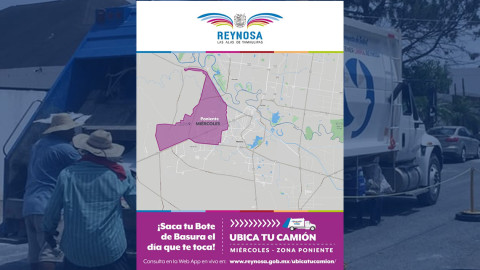 Recuerde, hoy pasa el camión de la basura en el sector Poniente 