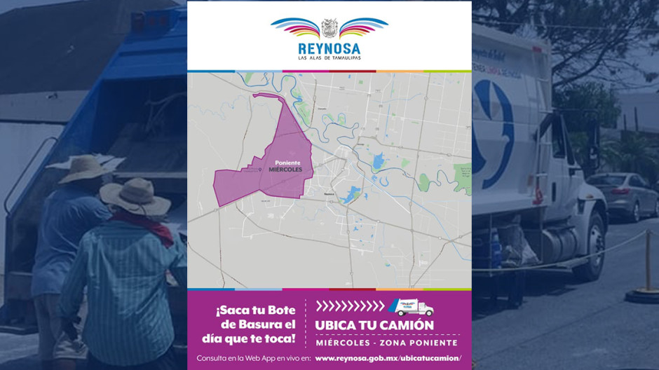 Recuerde, hoy pasa el camión de la basura en el sector Poniente 