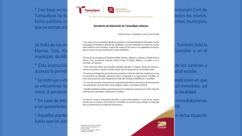 Reanudan las clases en Tamaulipas a partir del martes