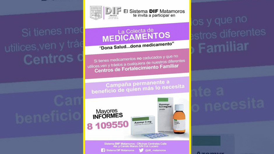 Continúa campaña “Dona Salud… dona medicamento”