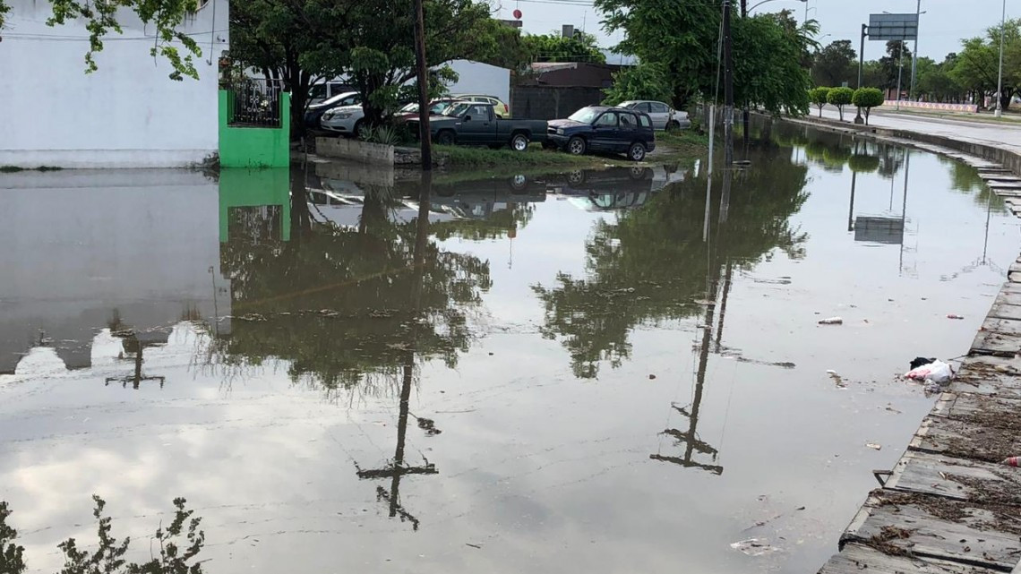Lluvia inunda zonas bajas de Matamoros 