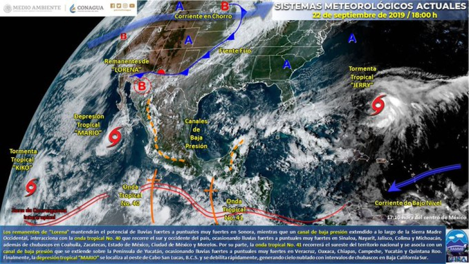 “Lorena” genera lluvias para el país