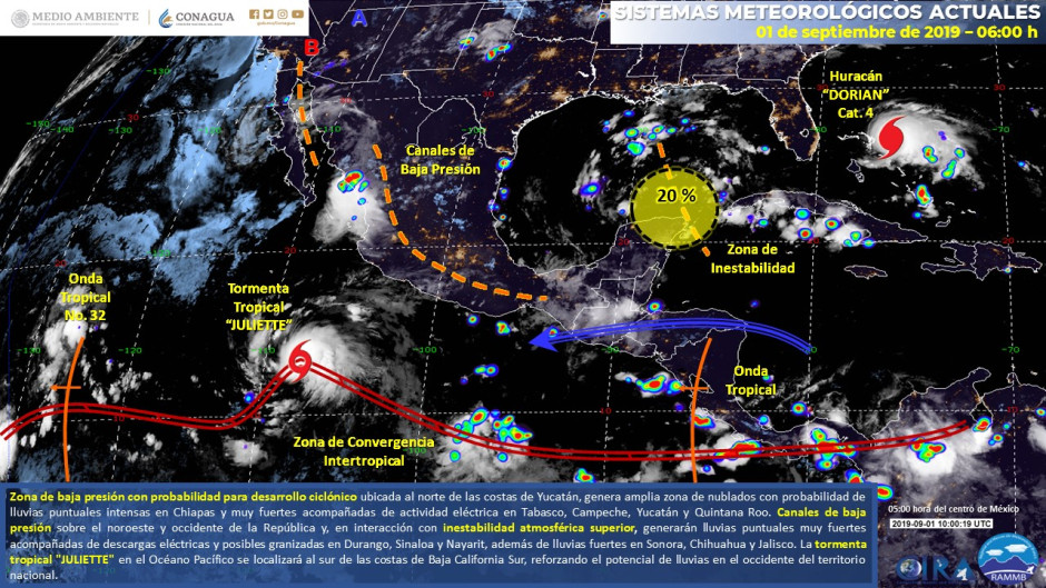 Lluvias muy fuertes con actividad eléctrica para gran parte del país