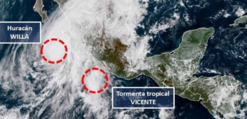"Willa" y "Vicente" impactarán al país de forma simultánea