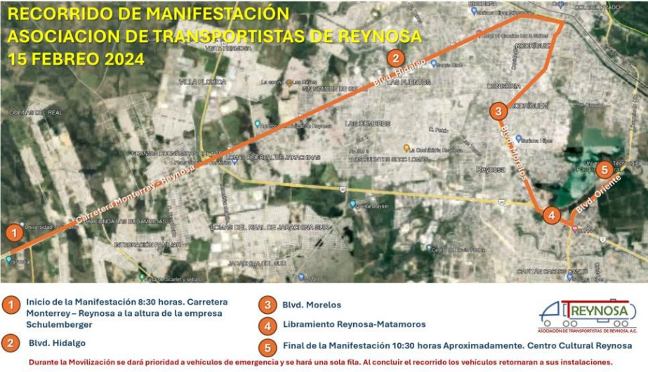 Transportistas de Reynosa se unirán a paro nacional el 15 de febrero