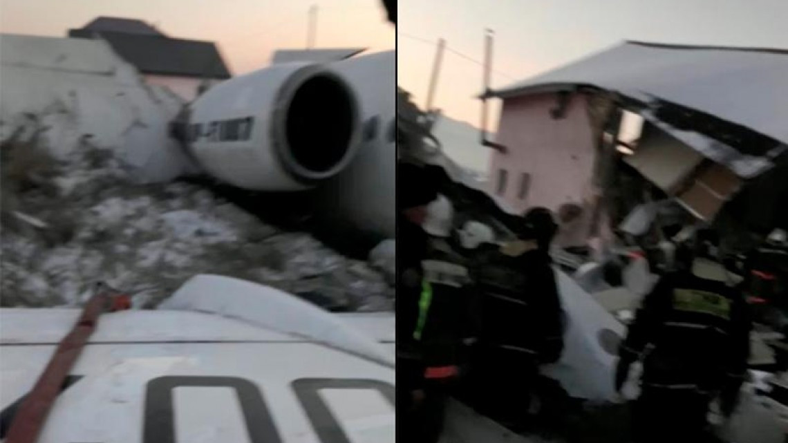 Se estrella avión con 100 personas a bordo en Kazajistán