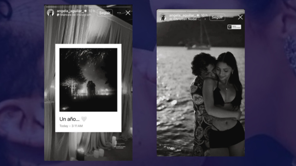 Ángela Aguilar y Christian Nodal celebran su primer aniversario con románticas imágenes nocturnas