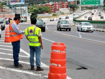 ¡Precaución! Nuevo hundimiento en Paso Exprés