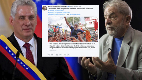 Presidente de Cuba respalda campaña por liberación de Lula da Silva