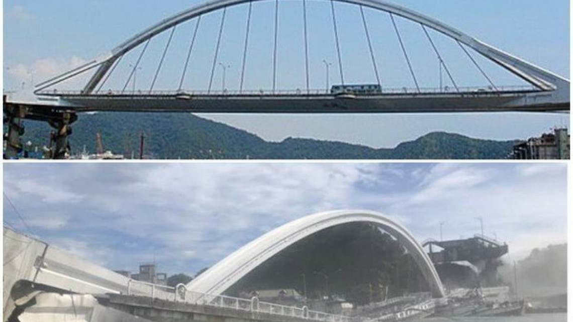Varios heridos tras derrumbarse un puente en Taiwán