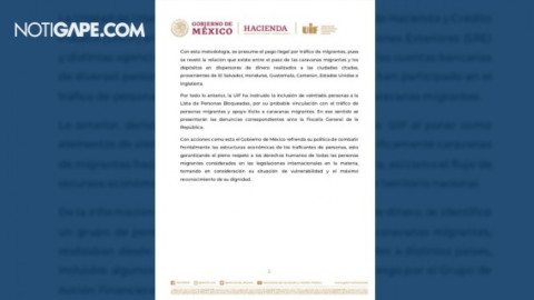 Hacienda bloquea cuentas de personas ligadas a tráfico de migrantes 