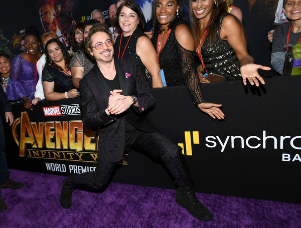 Los Avengers, de gala para la premier de 'Infinity War'
