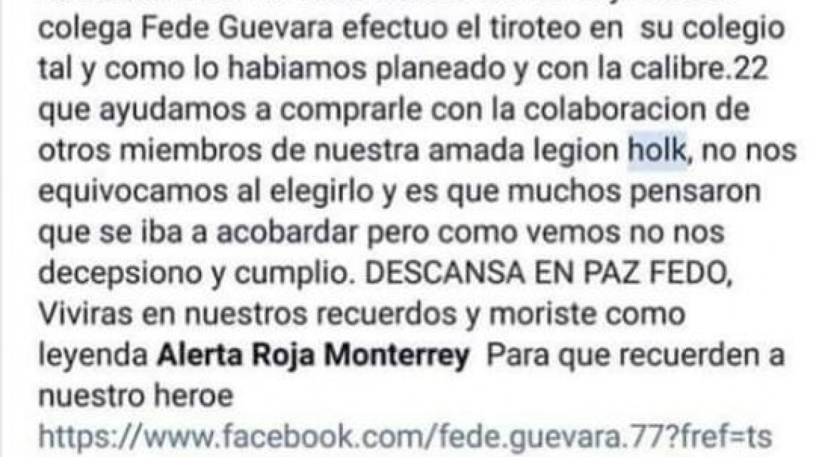 Grupo de Facebook "Legión Holk" se adjudica atentado en Nuevo León