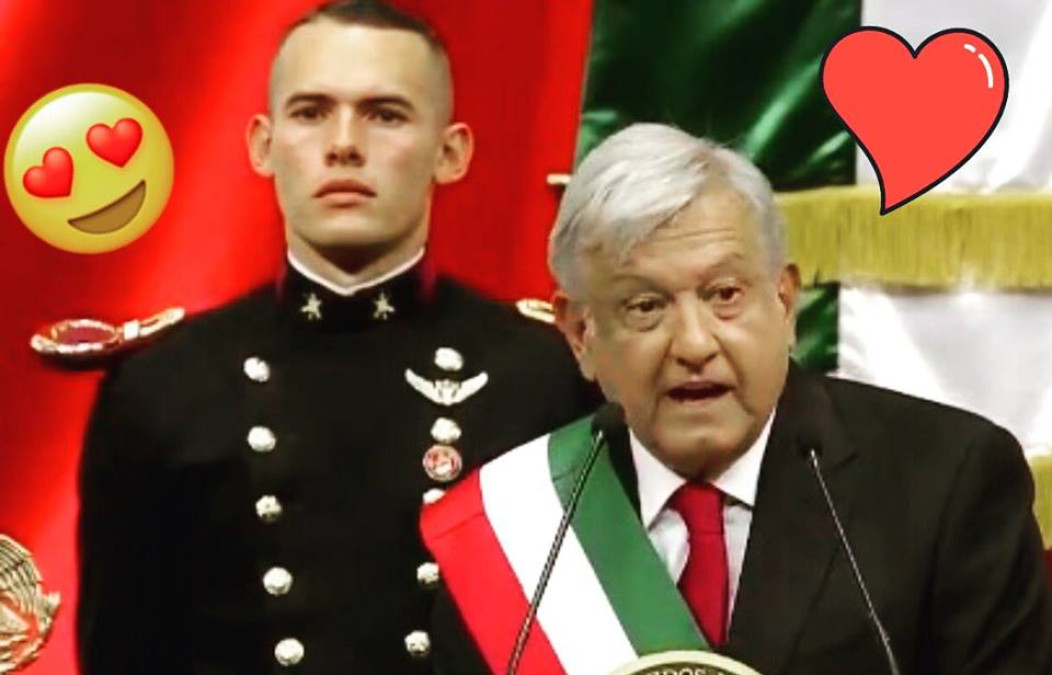 Cadete roba los reflectores a AMLO en su toma de posesión 