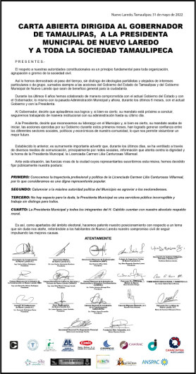 Respalda iniciativa privada y sociedad civil a Carmen Lilia Canturosas ante campaña de difamación en el Estado