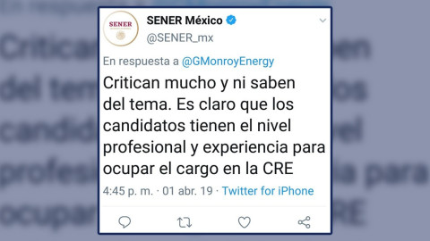 Nahle se disculpa por tuit de la Sener