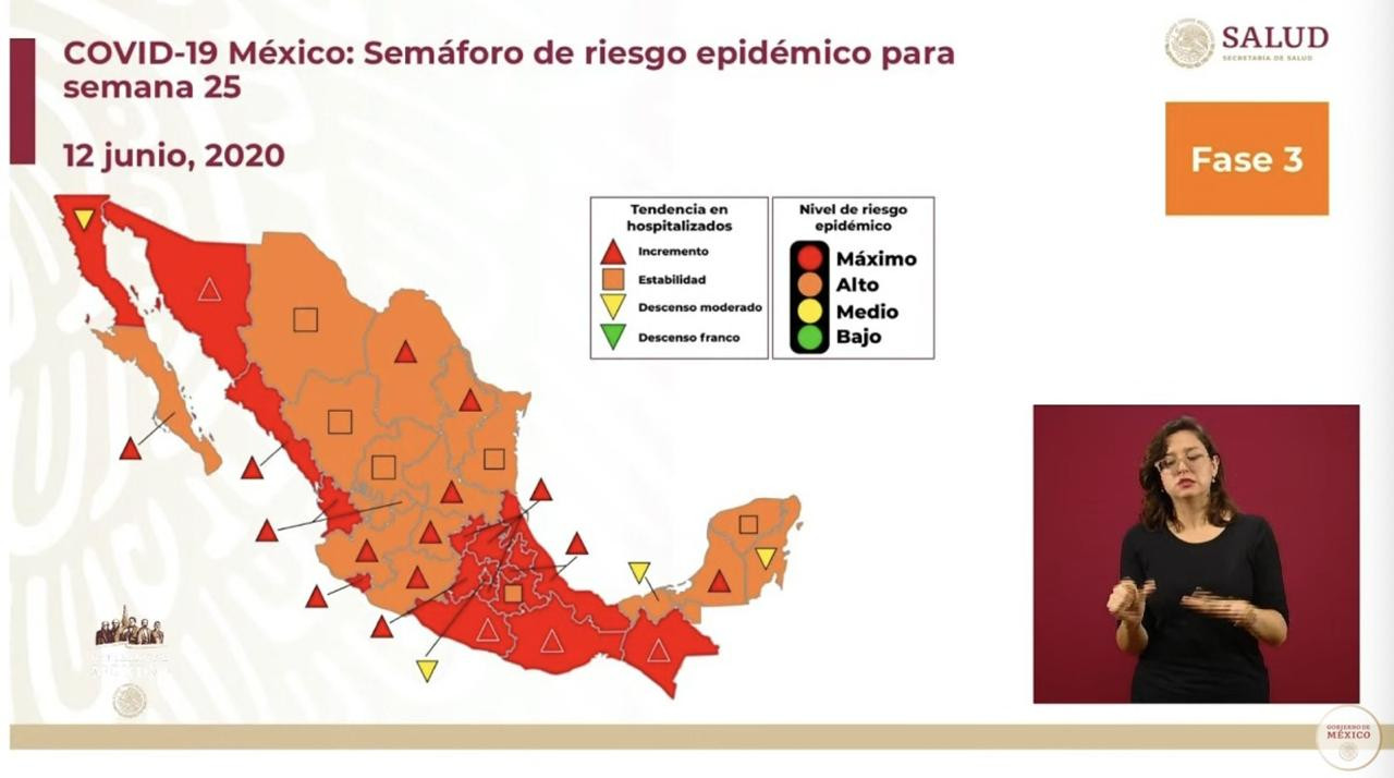 Tamaulipas y 15 estados de México pasan a naranja en el semáforo nacional de COVID-19