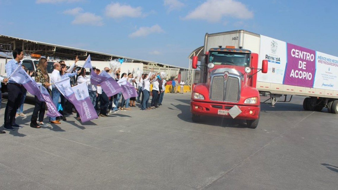 Envía Reynosa más donativos a damnificados por terremotos