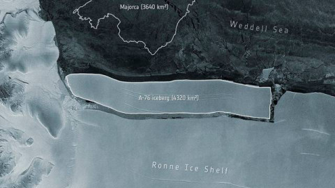Iceberg se desprende de la Antártida; es el más grande del mundo