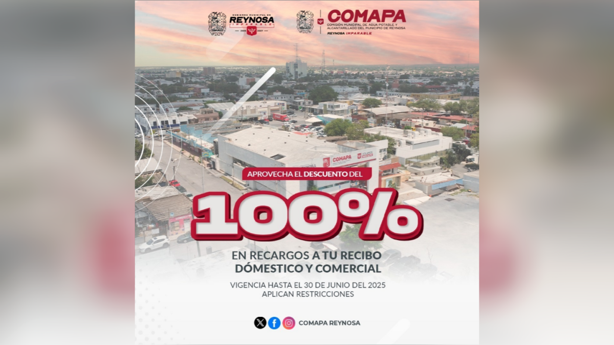 Invita COMAPA a aprovechar el 100% de descuento en recargos por adeudo