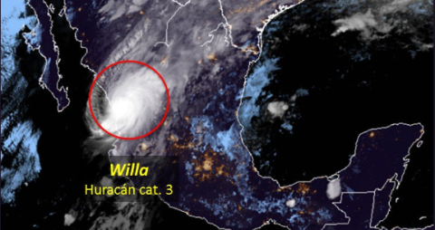 "Willa" toca tierra y se localiza en Durango