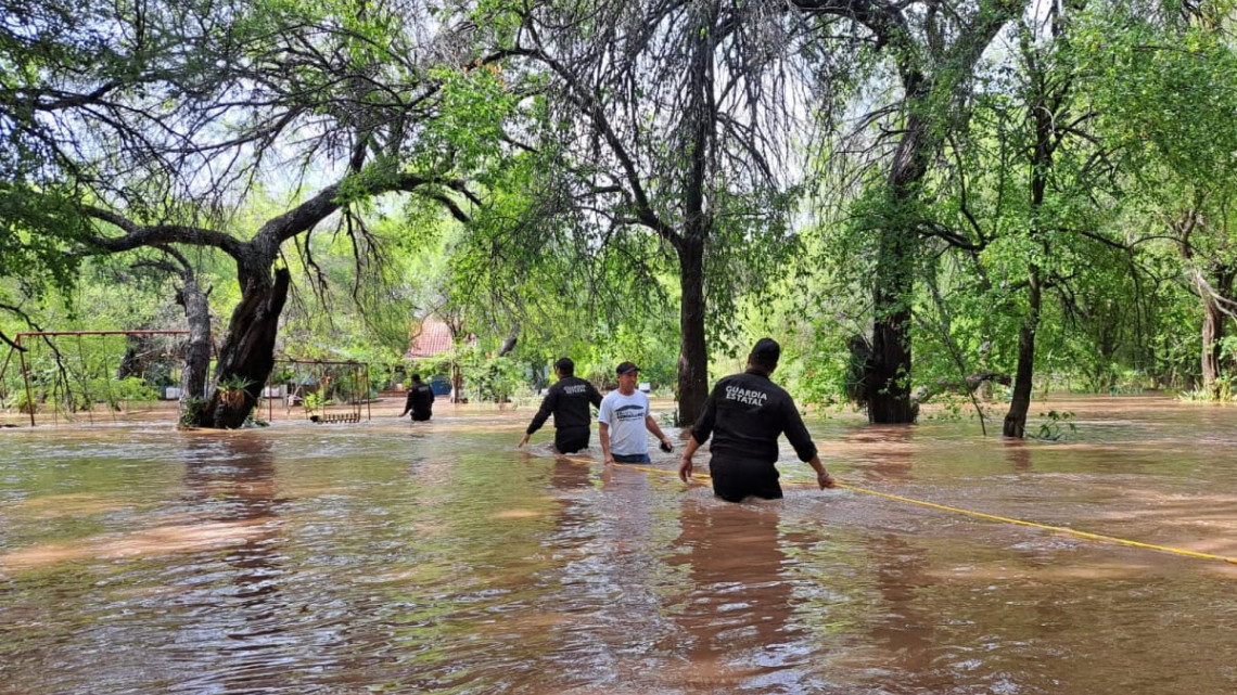 Rescatan a personas y borregos tras desbordamiento del río Corona en Tamaulipas