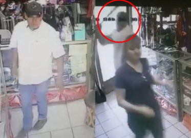 Hombre golpea a mujer con bate