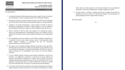 Renuncia Juan Carlos Zepeda a la CNH