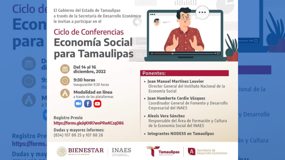 Organizan SDET e INAES curso de la Economía Social y Solidaria para llegar a ser NODESS