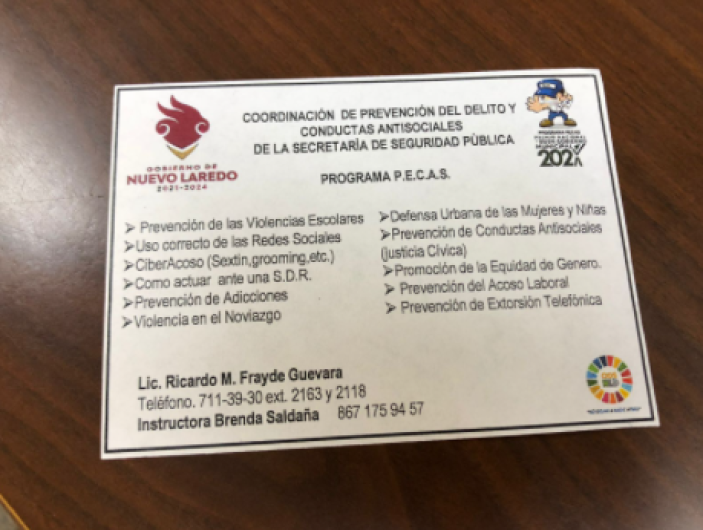 Programa P.E.C.A.S en Nuevo Laredo es reconocido a nivel internacional