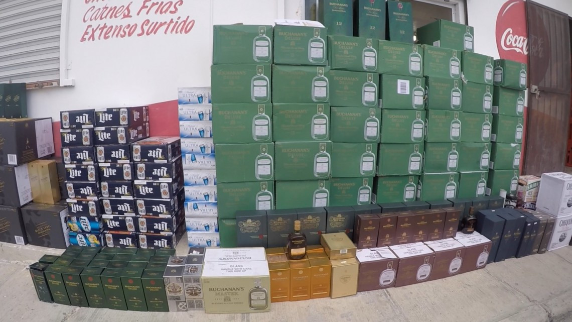 Decomisan alcohol y tabaco ilegal en Reynosa