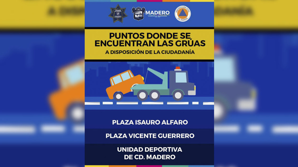 Ayuntamiento pone a disposición grúas a la ciudadanía