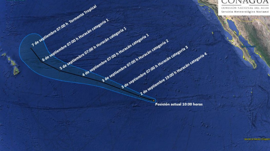 “Norman” aumenta a huracán categoría 4