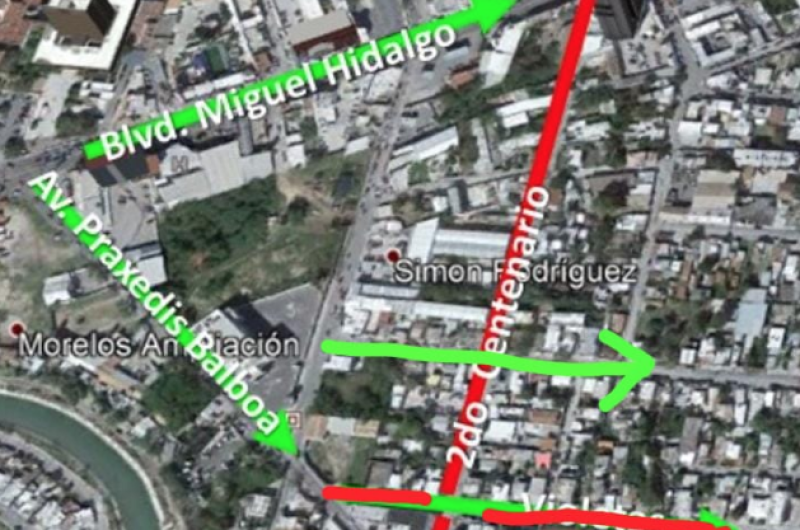 Aviso de cierre a la circulación en la colonia Simón Rodríguez