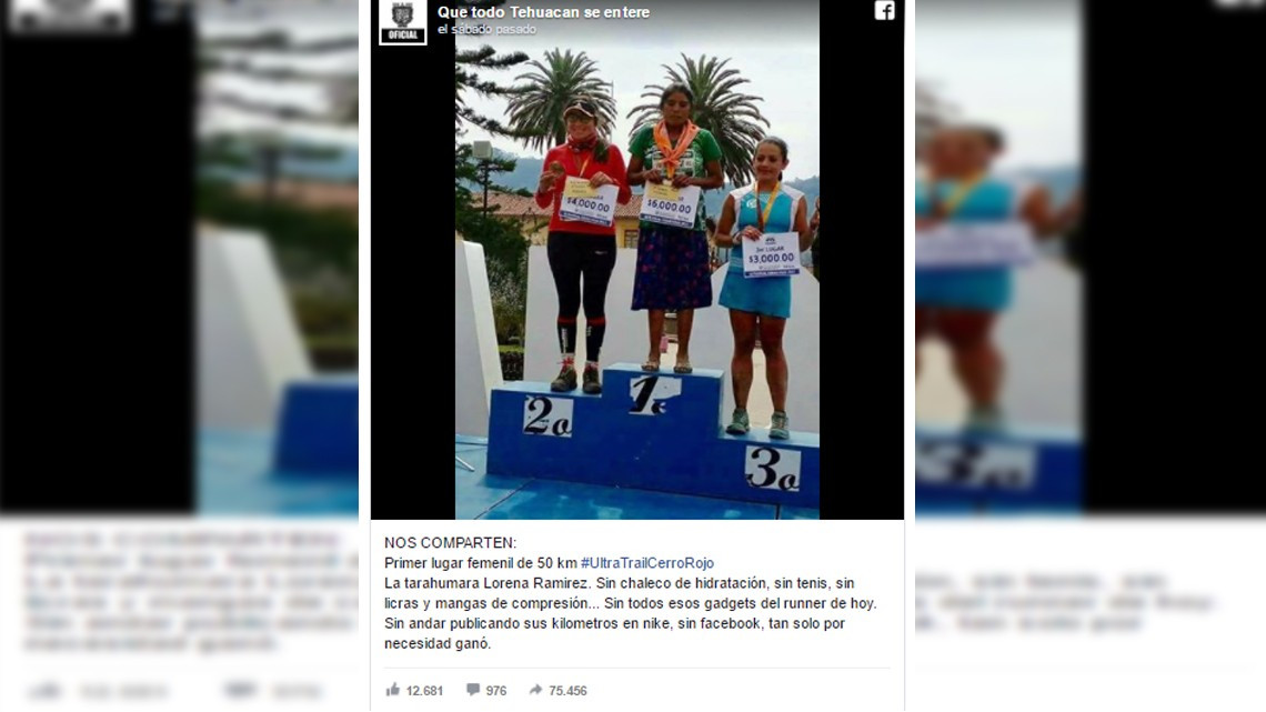 Mujer tarahumara gana ultramaratón en Puebla
