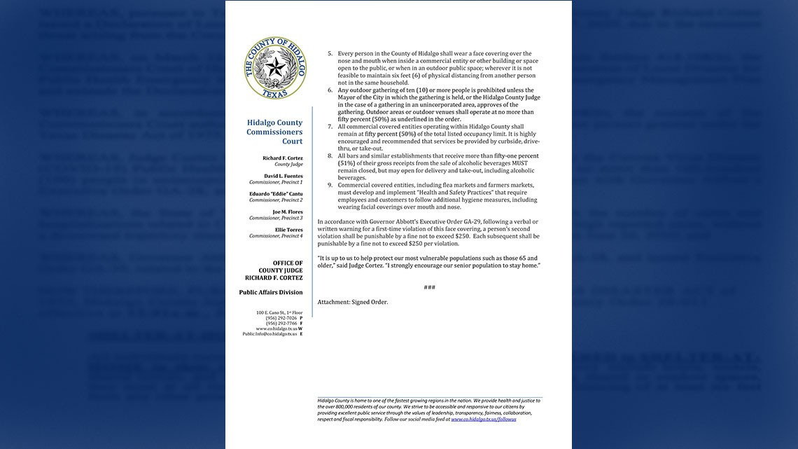 Extienden toque de queda en Condado Hidalgo hasta agosto 19 