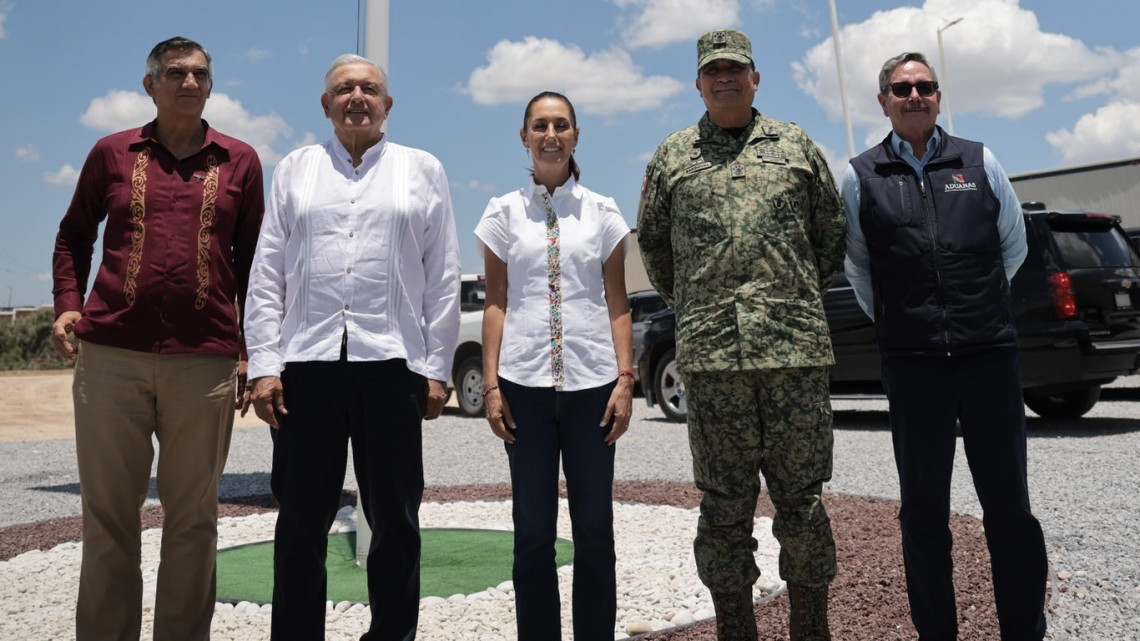 AMLO y Sheinbaum juntos por primera vez en Nuevo Laredo