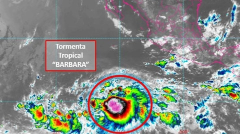 Tormenta tropical ‘Bárbara’ llega al pacifico