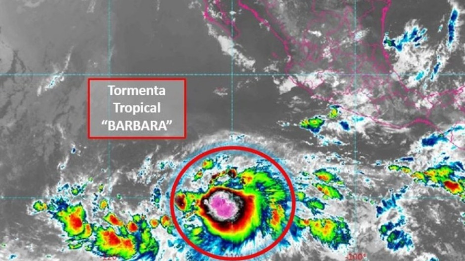 Tormenta tropical ‘Bárbara’ llega al pacifico