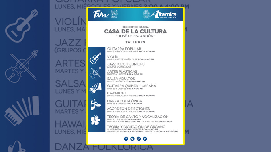 Invitan a participar en los cursos culturales